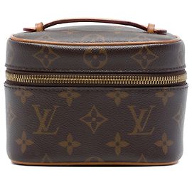 Louis Vuitton Brown Monogram Nice Nano Vanity Case Castaño