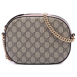 Gucci Mini Borsa a Tracolla con Catena GG Supreme Beige Beige
