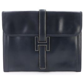 Hermès Borsa a pochette Hermes Jige GM Blu navy