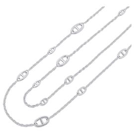 Hermès Hermes Chaine d'Ancre Farandole Halskette Silber