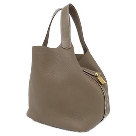 Hermès Hermes Picotin Lock MM Clemence Tote Marron
