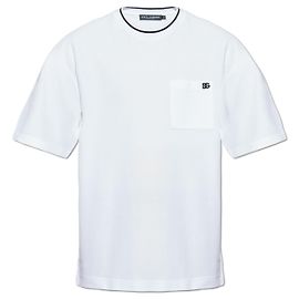 T-shirt en coton blanc avec poche Dolce & Gabbana Blanc