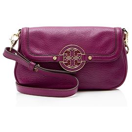Tory Burch Leather Amanda Mini Crossbody Roxo