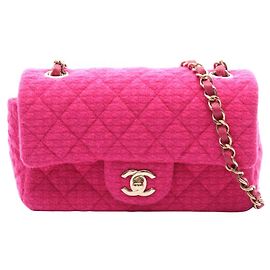 Borsa a tracolla CHANEL Mini Matelasse 20 in tessuto e pelle Rosa