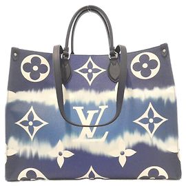 Louis Vuitton LV Escale OnTheGo Coated Canvas Tote Bag Blue