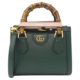 Sac à main en cuir Gucci Diana Vert