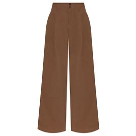 Pantaloni wide-leg Chloé in cotone marrone Marrone
