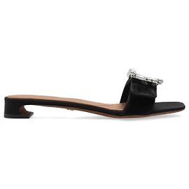Dolce & Gabbana Samt Mules Schwarz Schwarz