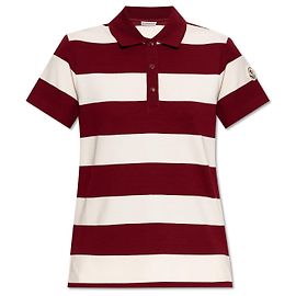 Polo Moncler con logo rossa Rosso