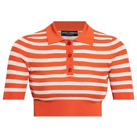 Polo corto de rayas naranja Dolce & Gabbana Naranja