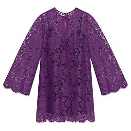 Robe mini en dentelle florale violette Dolce & Gabbana Violet