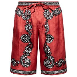 Dolce & Gabbana Red Silk Paisley Shorts Red