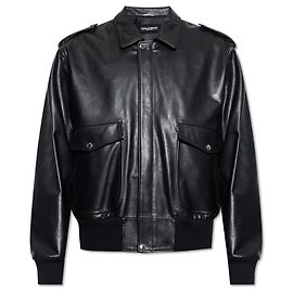 Dolce & Gabbana Veste en cuir noir Noir