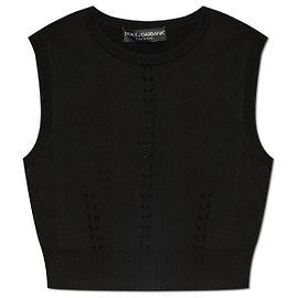 Top de punto negro cropped Dolce & Gabbana Negro