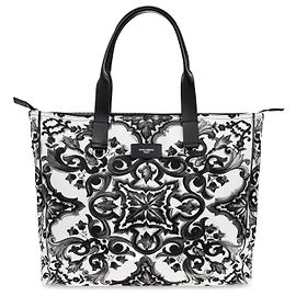 Dolce & Gabbana Borsa shopper con stampa 'Majolica' Nero