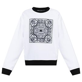 Dolce & Gabbana Sweatshirt avec motif « Majolica » brodé Blanc