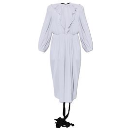 Balenciaga Robe midi plissée blanche Blanc
