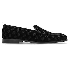 Dolce & Gabbana Loafers aus schwarzer Baumwolle Schwarz