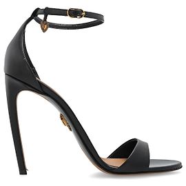 Dolce & Gabbana Black Leather Heeled Sandals Black