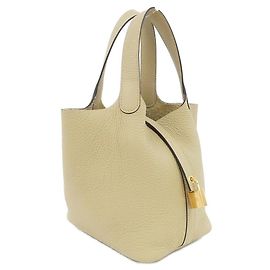 Hermès Hermes Picotin Lock PM Clemence Tote Bag Braun Beige