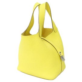 Hermès Sac Hermes Picotin Lock PM en Taurillon Clemence Jaune