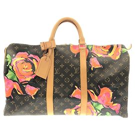 Borsa Boston Louis Vuitton Monogram Rose Keepall Marrone
