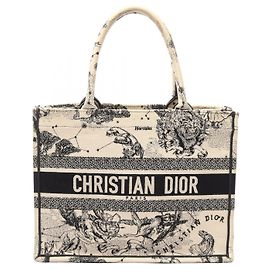 Dior BOOK TOTE Canvas Tote Bag White