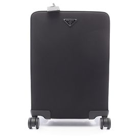 Valise Trolley PRADA en nylon et cuir Saffiano Noir