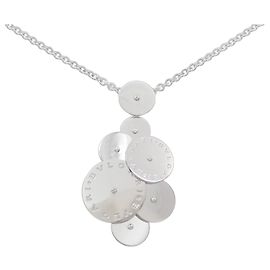 Bulgari Collar Bvlgari Chiclady Grand Model 750 Oro Blanco Plata Metálico