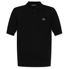 Dolce & Gabbana Polo com aplique com logótipo gravado Preto