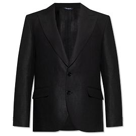 Blazer in lino nero Dolce & Gabbana Nero