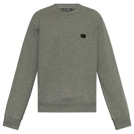 Dolce & Gabbana Grey Cotton Sweatshirt with Logo Grey