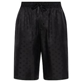 Dolce & Gabbana Pantaloncini in seta con monogramma Nero
