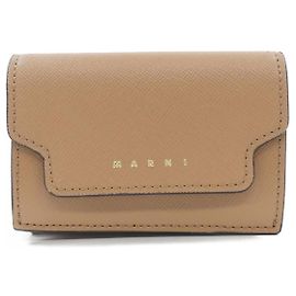 Cartera de piel Marni Beige