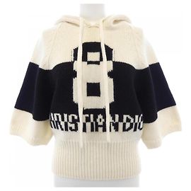 Sweat à capuche Christian Dior en mélange de cachemire Blanc