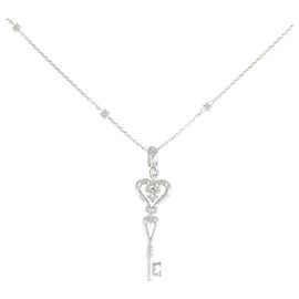 Autre Marque Au750 Key Heart Diamond Halskette Silber