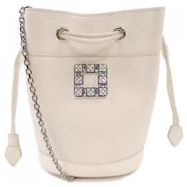 Roger Vivier Leather Shoulder Bag White