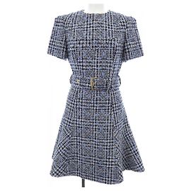 Robe patineuse Louis Vuitton Monogram Tweed Bleu