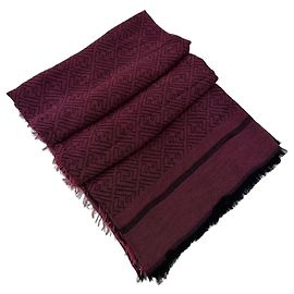 Fendi Foulard monogramma FF in lana e seta - Bordeaux Multicolore