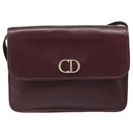Christian Dior Shoulder Leather Bordeaux