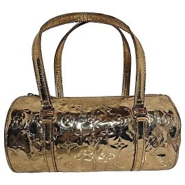 Louis Vuitton Papillon Mirror Gold Patent Leather Handbag Golden