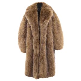 Ganni Camel Fur Coat Camel