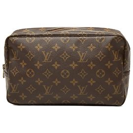 Brown Louis Vuitton Monogram Trousse Toilette 28 Clutch Bag Brown