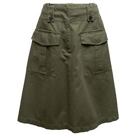 Prada A-Linien Cargo Midi-Rock Olive Größe IT 38 Grün