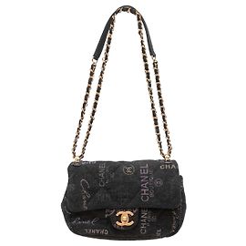 Sac à rabat Chanel Denim Mood Noir & Rose Noir