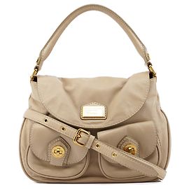 Marc by Marc Jacobs Beige Lederhandtasche mit Turnlock-Verschluss Beige