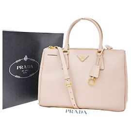 Prada Double Zip Lux Piel Saffiano Medium Rosa