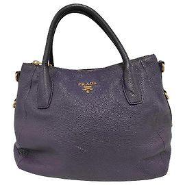 Prada Vitello Daino Convertible Tote Vitello Daino Medium Violet