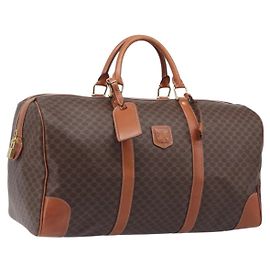 Céline Celine Vintage Duffle Macadam Coated Canvas Large Marrone