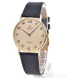 Rolex Cellini Round Quartz Yellow Gold and Alligator 25 Outro